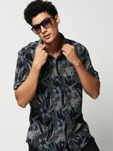 Men Navy Floral Casual Casual Shirts-GEORGE-1651-Navyblue